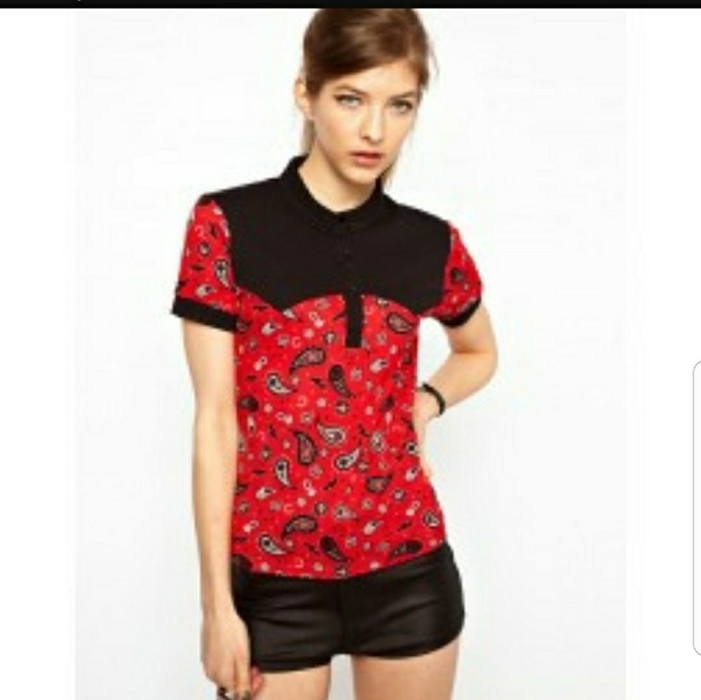 Fred Perry Amy Whinehouse US 6 paisley Bandana top